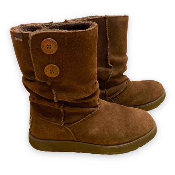 Sketchers Keepsake 2.0 Upland slip-on dark brown suede boot faux fur lining 7.5 - Picture 6 of 16